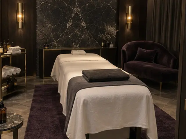 Siyah mermer duvarlı masaj odası — Yeşilbayır, Masaj Salonun